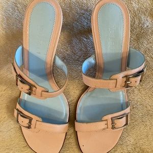Vaneli Pink Leather Healed Sandals